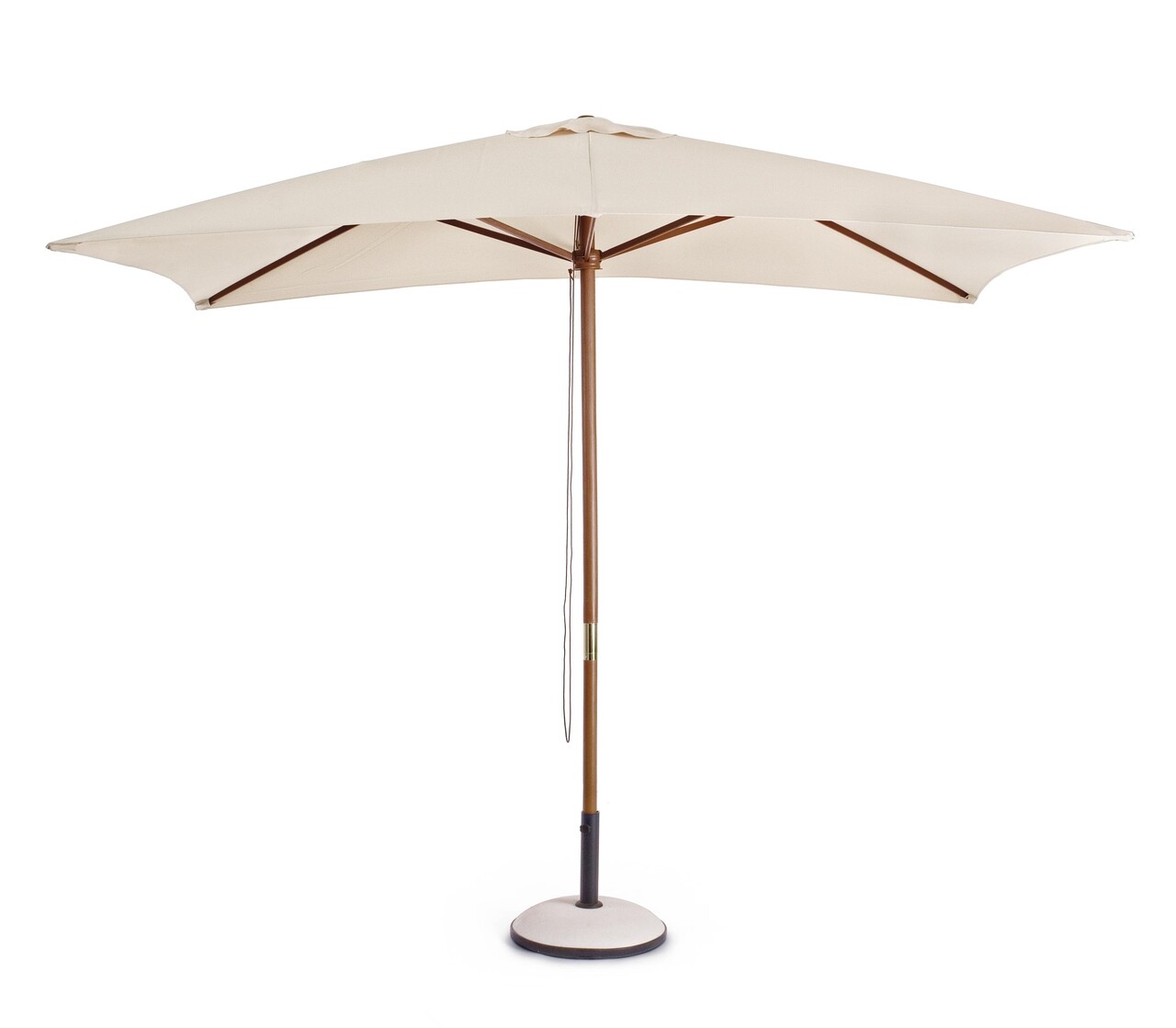Umbrela pentru gradina/terasa Syros, Bizzotto, 300 x 300 x 250 cm, stalp Ø48 mm, lemn/poliester, natural - imagine 4